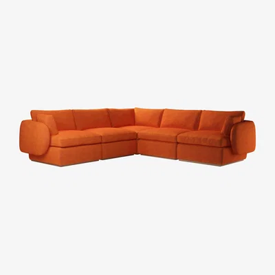 Sofa.com Ren Medium Corner Sofa in Paprika Smart Velvet