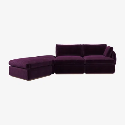 Sofa.com Ren RHF Modular Sofa in Plum Smart Velvet