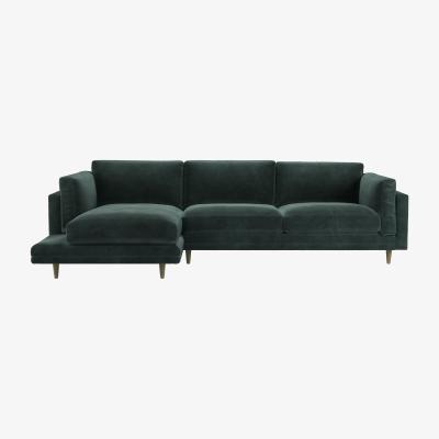 Sofa.com Marco LHF Chaise Sofa in Smokey Green Cashmere Velvet