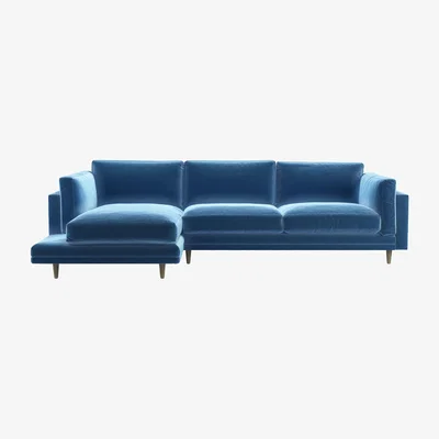 Sofa.com Marco LHF Chaise Sofa in Bahama Cotton Matt Velvet