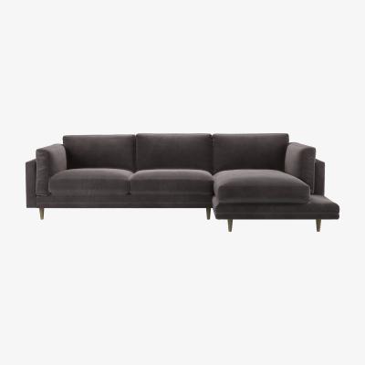 Sofa.com Marco RHF Chaise Sofa in Shale Aquaclean Clever Velvet