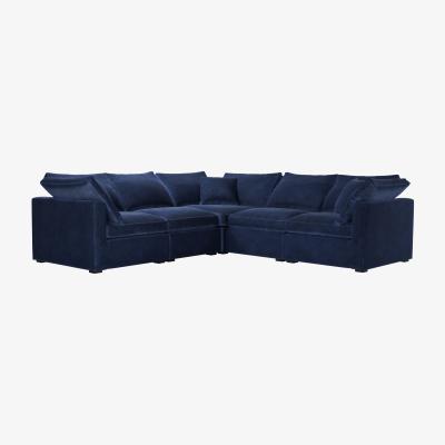 Sofa.com Long Island Slim Medium Corner Sofa in Cruise Smart Velvet