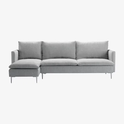 Sofa.com Emerson Large LHF Chaise Sofa in Goodwin Grey Sandgate - sofa.com