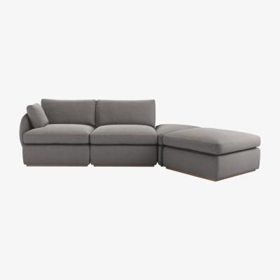 Sofa.com Ren LHF Modular Sofa in Pigeon Grey Easy Cotton