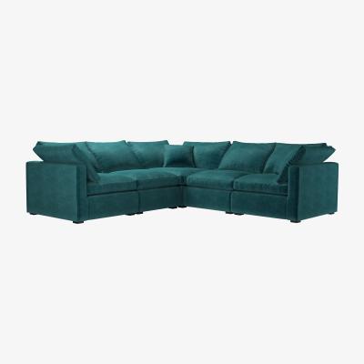 Sofa.com Long Island Slim Medium Corner Sofa in Jade Smart Velvet