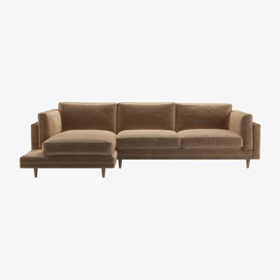 Sofa.com Marco LHF Chaise Sofa in Spiced Latte Cotton Matt Velvet