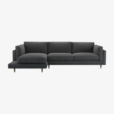 Sofa.com Marco LHF Chaise Sofa in Charcoal Brushed Linen Cotton