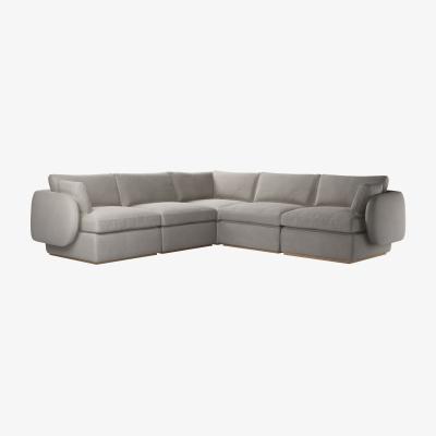 Sofa.com Ren Medium Corner Sofa in Nimbus Aquaclean Clever Velvet