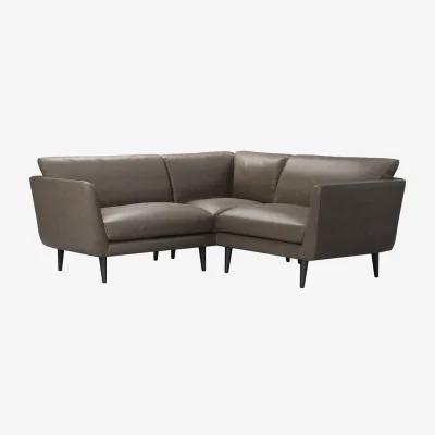 Sofa.com Holly Extra Small Corner Sofa in Basalt Grain Leather - sofa.com