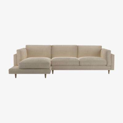 Sofa.com Marco LHF Chaise Sofa in Cashew Baylee Viscose Linen