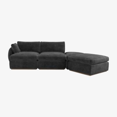 Sofa.com Ren LHF Modular Sofa in Raven Speckled Chenille