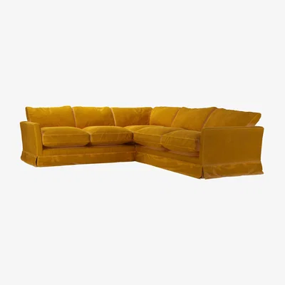 Sofa.com Otto Asym. Crn: LHF 2 Seat w RHF 2.5 Seat in Amber Smart Velvet - sofa.com