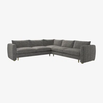 Sofa.com Tiffany Medium Corner Sofa in Liquorice Baylee Multi-Tone Viscose Linen