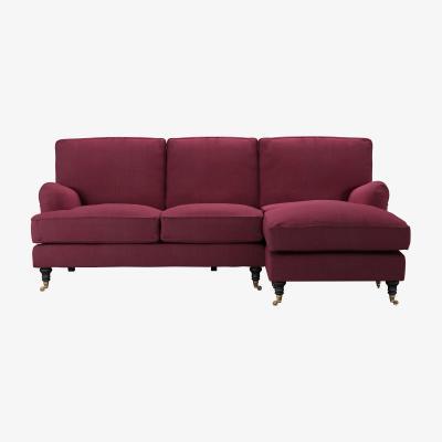 Sofa.com Bluebell RHF Chaise Sofa in Boysenberry Brushed Linen Cotton - sofa.com