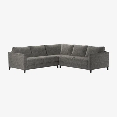 Sofa.com Izzy Small Corner Sofa in Liquorice Baylee Multi-Tone Viscose Linen