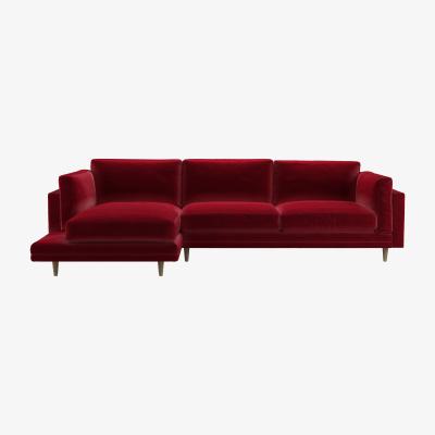 Sofa.com Marco LHF Chaise Sofa in Malbec Cotton Matt Velvet