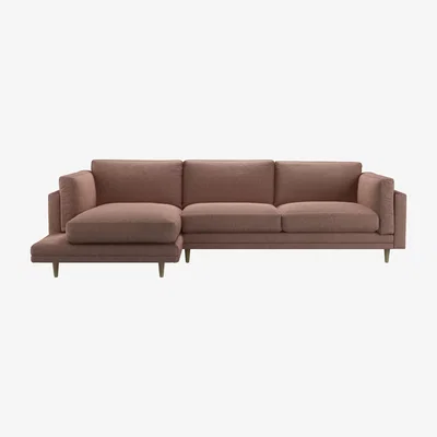Sofa.com Marco LHF Chaise Sofa in Pinot Noir Norfolk Cotton