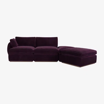 Sofa.com Ren LHF Modular Sofa in Damson Smart Velvet