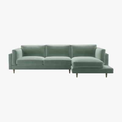 Sofa.com Marco RHF Chaise Sofa in Sage Smart Velvet