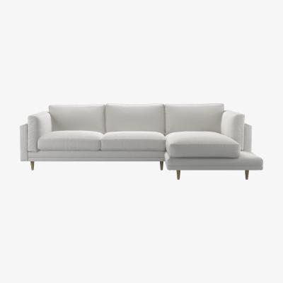 Sofa.com Marco RHF Chaise Sofa in Alabaster Brushed Linen Cotton