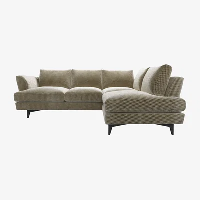 Sofa.com Lars RHF Open End Corner Sofa in Cappuccino Bubble Velvet