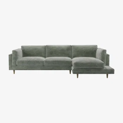 Sofa.com Marco RHF Chaise Sofa in Moonstone Speckled Chenille