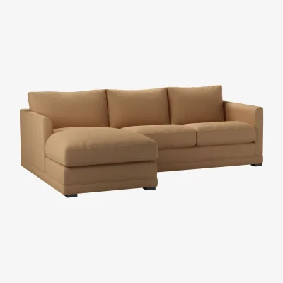 Sofa.com Aissa Small LHF Chaise Storage Sofa in Pecan Brushed Linen Cotton - sofa.com