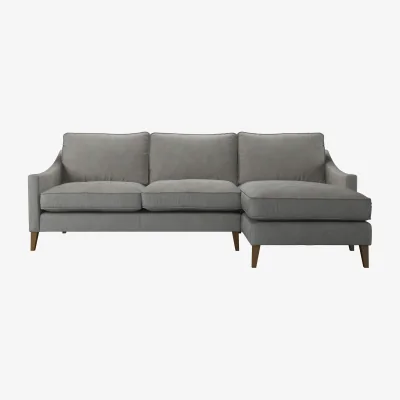 Sofa.com Iggy Medium RHF Chaise Sofa in Mushroom Heathland Weave - sofa.com