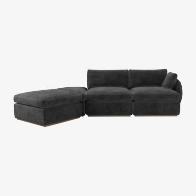 Sofa.com Ren RHF Modular Sofa in Raven Speckled Chenille