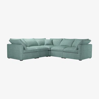 Sofa.com Long Island Slim Medium Corner Sofa in Sea Spray Aquaclean Clever Chenille