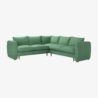 Sofa.com Tiffany Slim Medium Corner Sofa in Celadon Easy Cotton