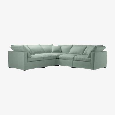 Sofa.com Long Island Slim Medium Corner Sofa in Sage Smart Velvet