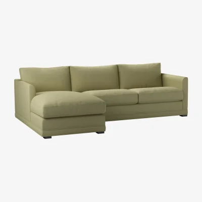 Sofa.com Aissa Medium LHF Chaise Sofa in Cardamon Brushed Linen Cotton - sofa.com