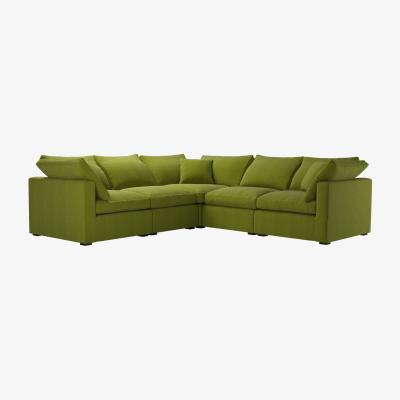 Sofa.com Long Island Slim Medium Corner Sofa in Vine Leaf Organic Smart Cotton