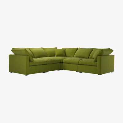 Sofa.com Long Island Slim Medium Corner Sofa in Vine Leaf Organic Smart Cotton
