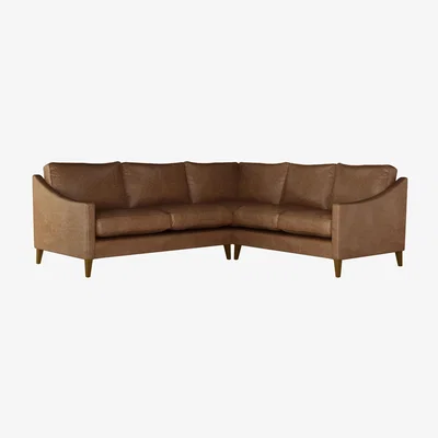 Sofa.com Iggy Asym. Crn: LHF 2.5 Seat w RHF 2 Seat in Tan Vintage Leather - sofa.com