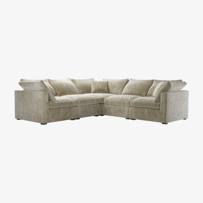 Sofa.com Long Island Slim Medium Corner Sofa in Cappuccino Bubble Velvet