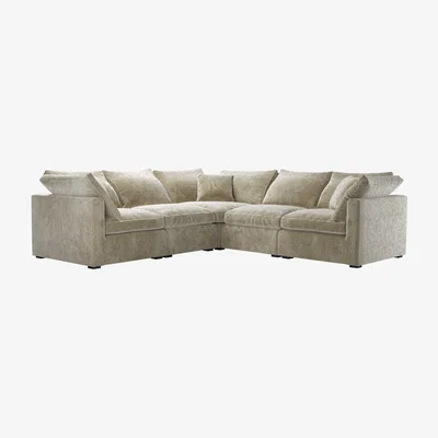 Sofa.com Long Island Slim Medium Corner Sofa in Cappuccino Bubble Velvet