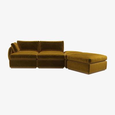 Sofa.com Ren LHF Modular Sofa in Nefertiti Gold Cotton Matt Velvet