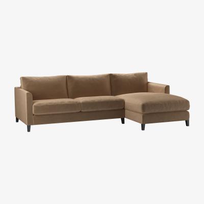 Sofa.com Izzy Medium RHF Chaise Sofa in Spiced Latte Cotton Matt Velvet - sofa.com