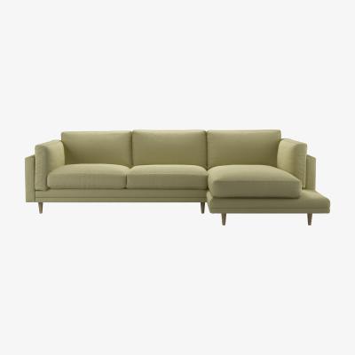 Sofa.com Marco RHF Chaise Sofa in Cardamon Brushed Linen Cotton