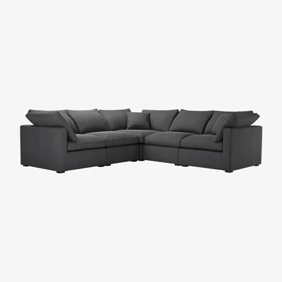 Sofa.com Long Island Slim Medium Corner Sofa in Arctic Seal Easy Cotton