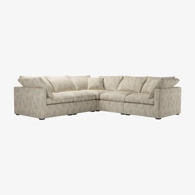 Sofa.com Long Island Slim Medium Corner Sofa in Sandstorm Pyramid Textured Weave