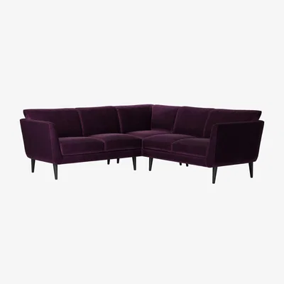 Sofa.com Holly Small Corner Sofa in Damson Smart Velvet