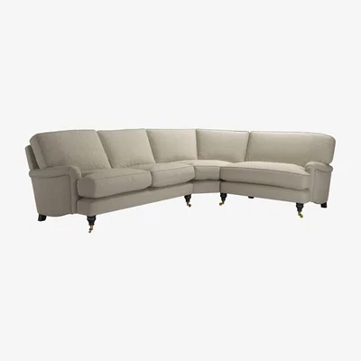 Sofa.com Bluebell Asym. Crn: LHF 2.5 Seat w RHF Loveseat in Salted Caramel Plush Tweed Boucle - sofa.com