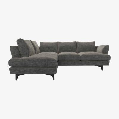 Sofa.com Lars LHF Open End Corner Sofa in Liquorice Baylee Multi-Tone Viscose Linen