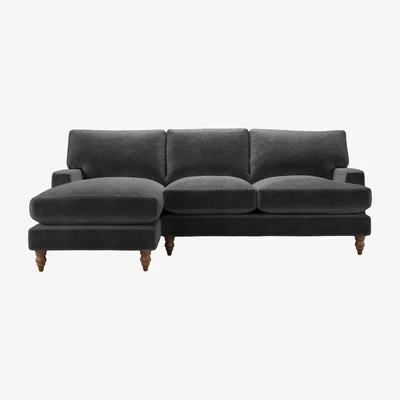 Sofa.com Perfectly Pristine Isla Medium LHF Chaise Sofa in Armour Smart Velvet - sofa.com