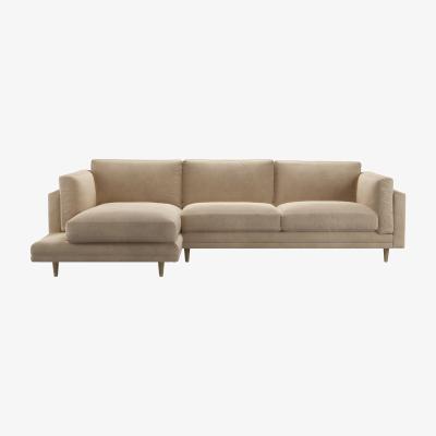 Sofa.com Marco LHF Chaise Sofa in Fawn Aquaclean Clever Velvet