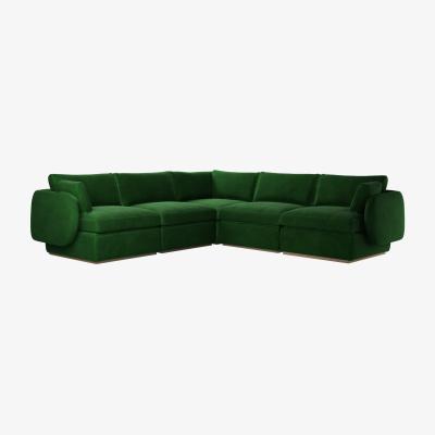Sofa.com Ren Medium Corner Sofa in Putting Green Aquaclean Clever Velvet