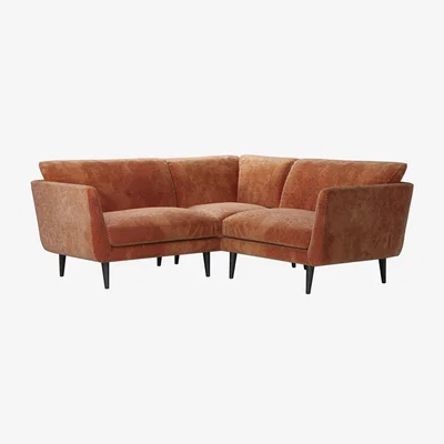 Sofa.com Holly Extra Small Corner Sofa in Pomegranate Bubble Velvet